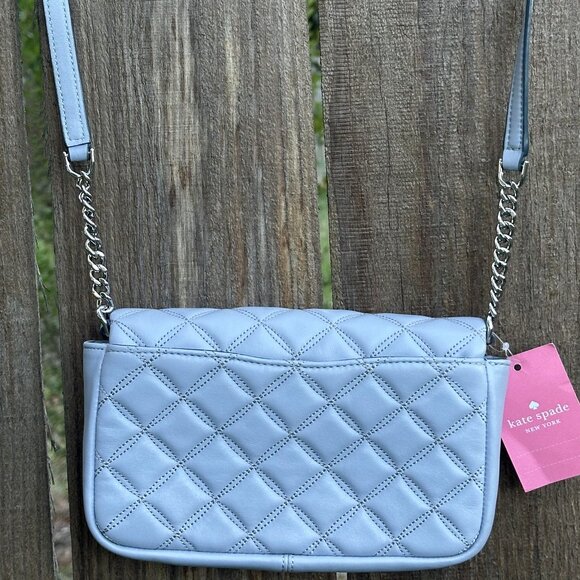 Kate Spade Natalia Flap Turnlock Crossbody Bag In brushed Steel NWT/shopping Bag - Picture 3 of 16